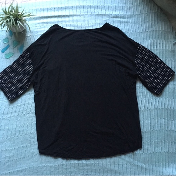 Moon Collection Black Studded Dolman Sleeve Top - Picture 7 of 8